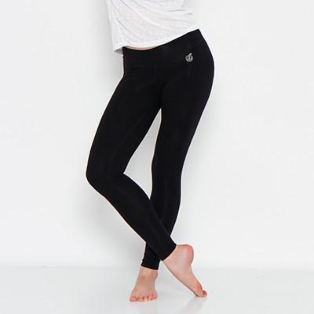 Green Apple black bamboo organic cotton leggings
